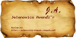 Jelenovics Avenár névjegykártya